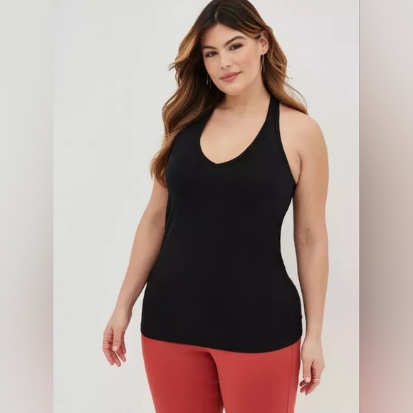 Torrid Black Foxy v-neck Halter Top 3x New - Picture 2 of 10